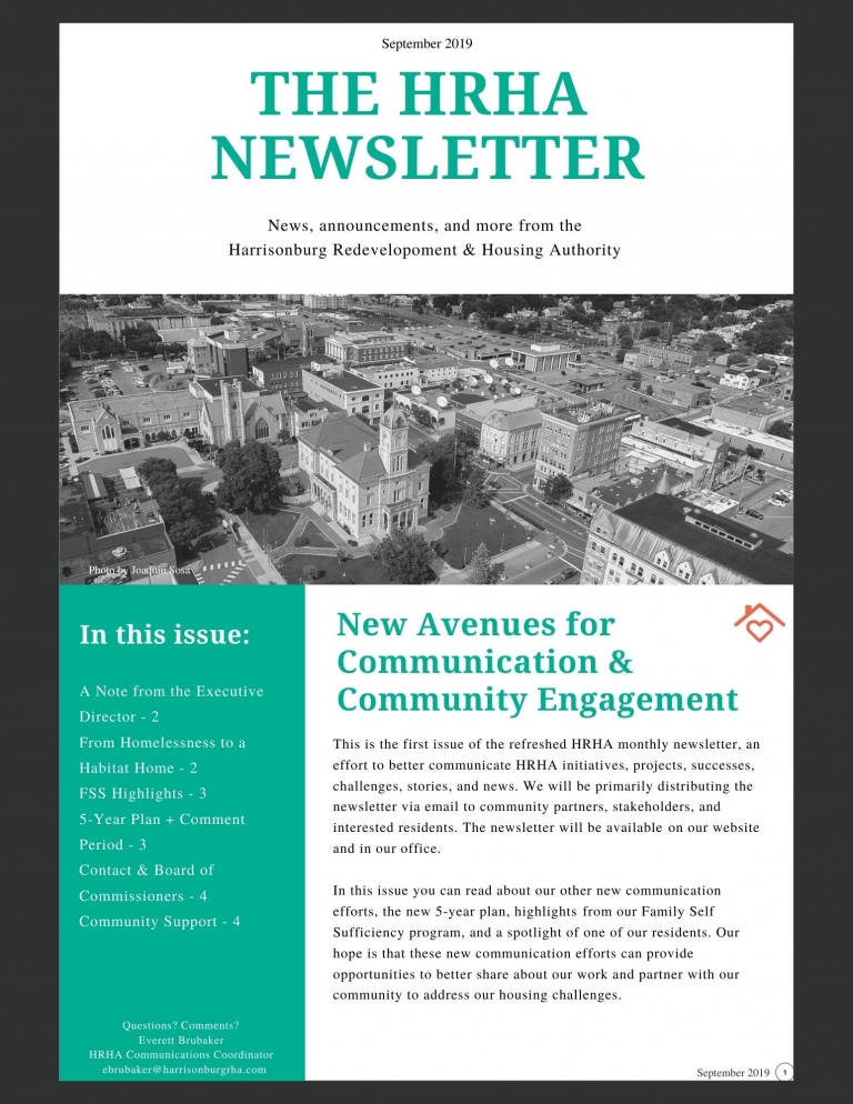 HRHA Newsletters 2019 Harrisonburg Redevelopment & Housing Authority