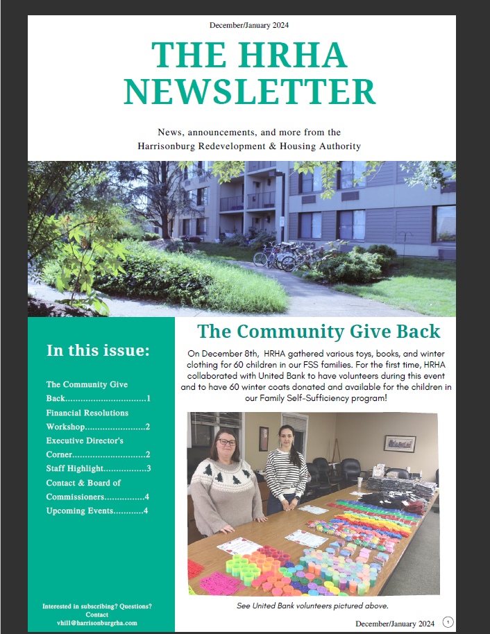 HRHA Newsletters 2024 Harrisonburg Redevelopment & Housing Authority
